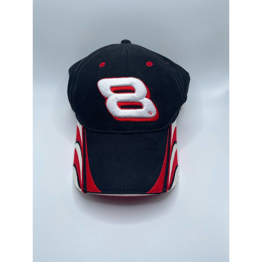 Dale Earnhardt Jr Hat Cap #8 Strapback Red Black White Chase Authentics